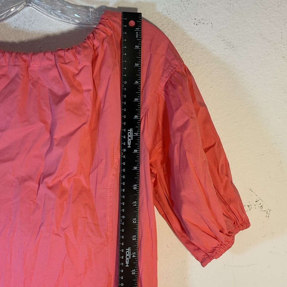 Shoshanna ladies POPPY MIDI DRESS 6 PINK coral poplin day resort Anthropologie - Picture 11 of 16